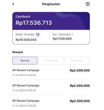 hasil reward extra dari iBooming